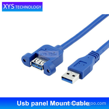 Factory USB 3.0 A Male to Female Socket Panel usb panel mount cable/